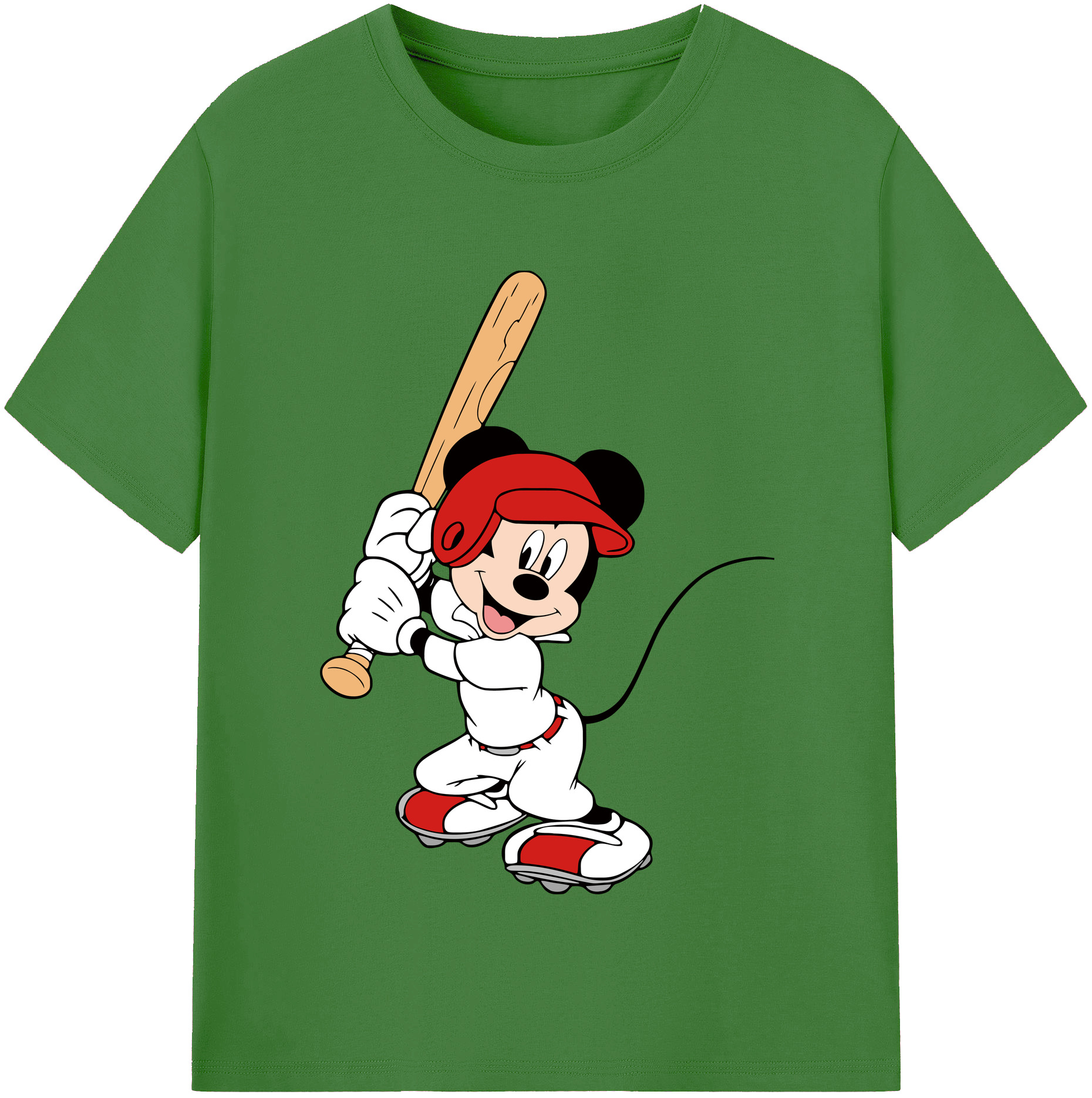 （画像用） ミッキーマウス Mickey Mouse レディースカジュアルプリントTシャツ（綿100％）